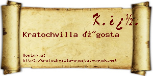 Kratochvilla Ágosta névjegykártya